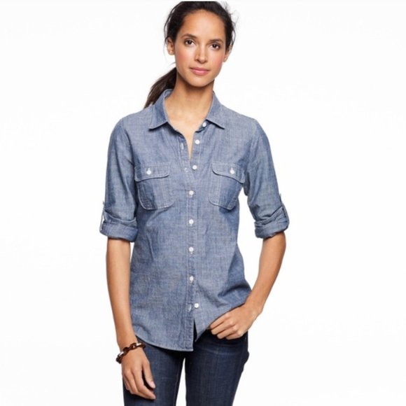 J. Crew Factory two pocket Chambray sz S - Picture 2 of 2
